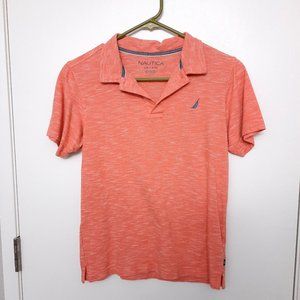 Nautica - Coral Salmon Short Sleeve Polo Shirt with Collar